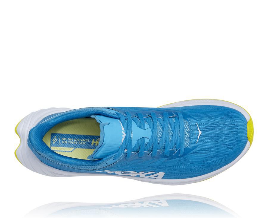 Hoka One One Carbon X 2 Löparskor Herr - Blå/Vita - DITAG-6032